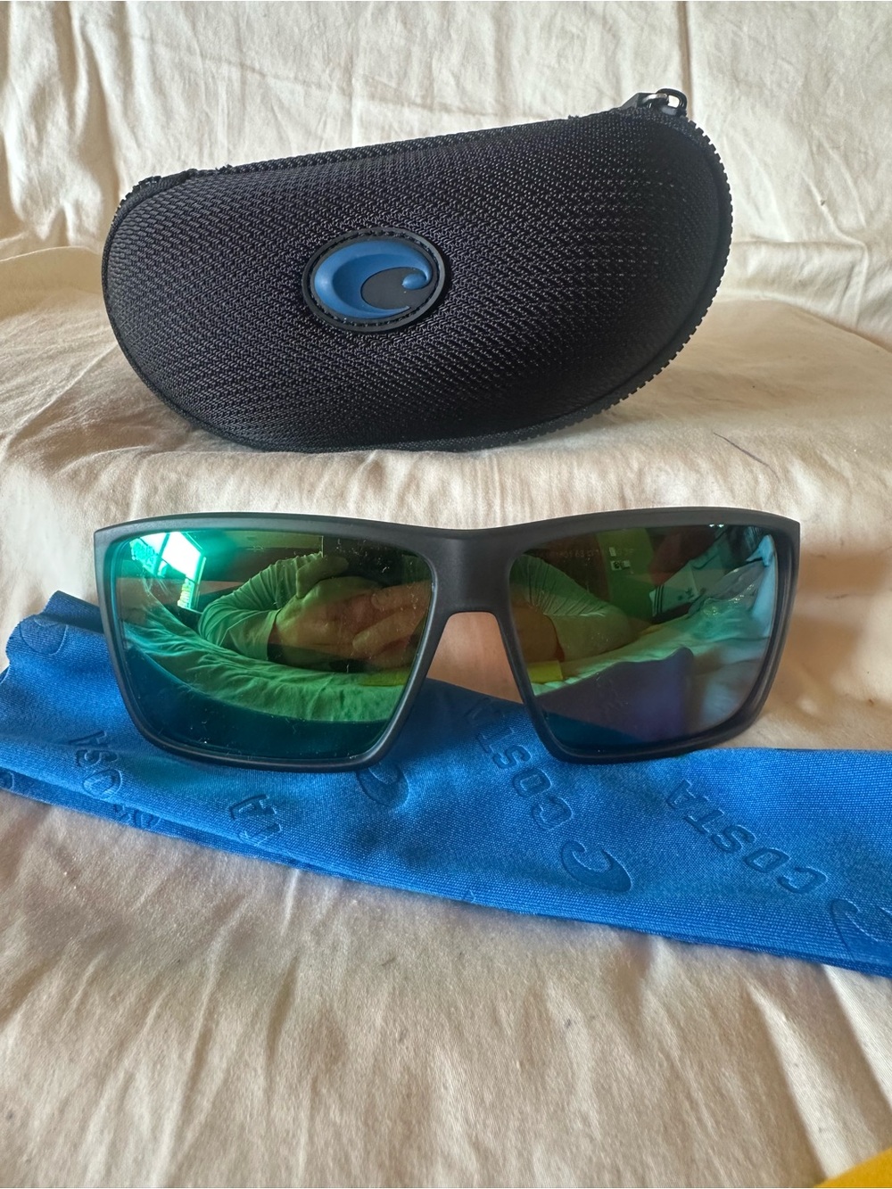Costa Rincon Matte Smoke Green Mirror Sunglasses 63-11